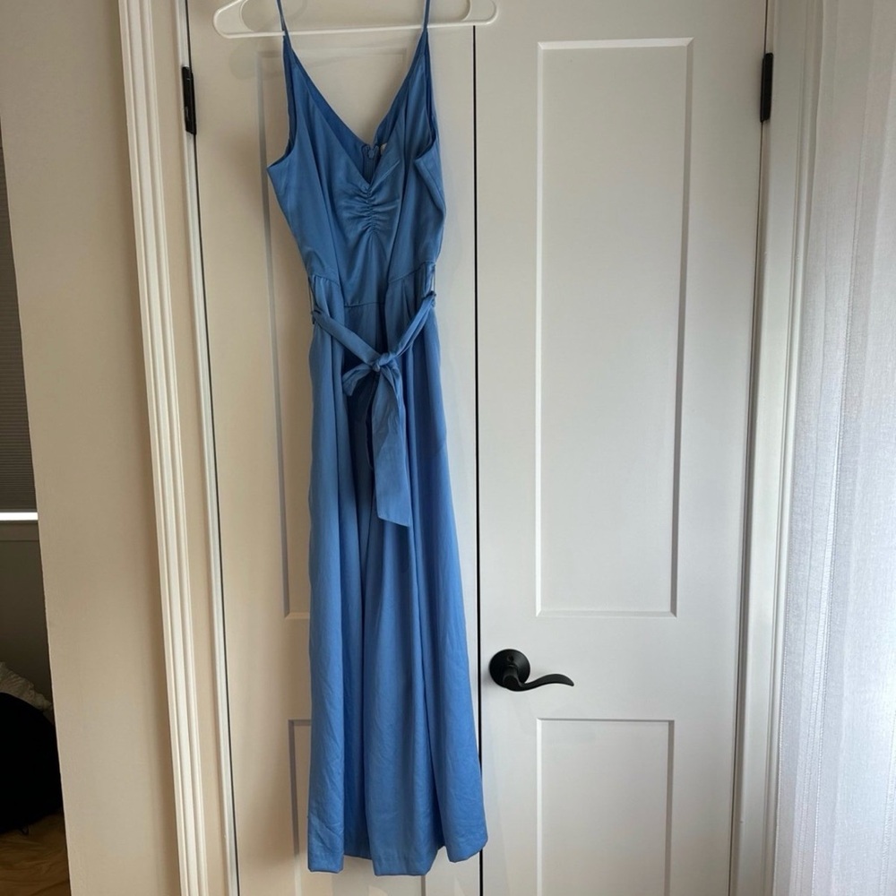 H&M Light Blue Wide-Leg Sleeveless Jumpsuit with Tie Waist - Picture 2 of 2